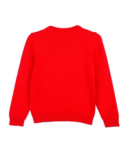 Джемпер трикотажный для девочек красный