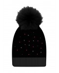 Шапка трикотажная для девочек черный