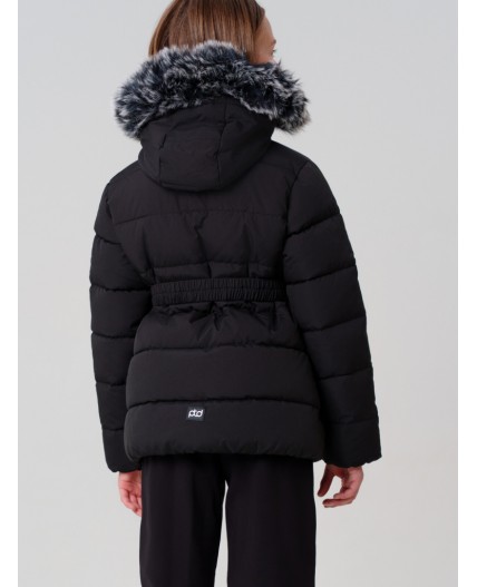 Куртка текстильная с полиуретановым покрытием для девочек черный