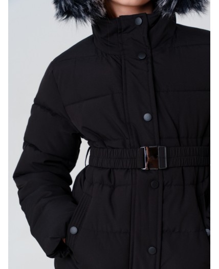 Куртка текстильная с полиуретановым покрытием для девочек черный