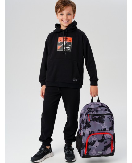 Рюкзак текстильный для мальчиков серый,черный