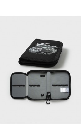 Пенал текстильный для мальчиков черный,серый