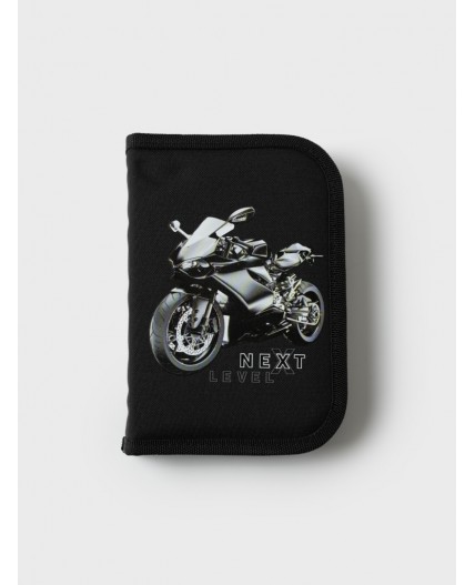 Пенал текстильный для мальчиков черный,серый