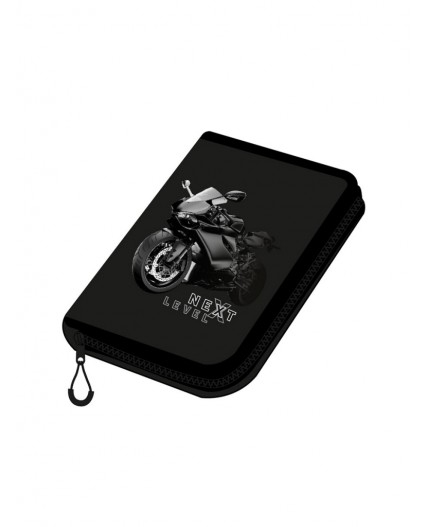 Пенал текстильный для мальчиков черный,серый