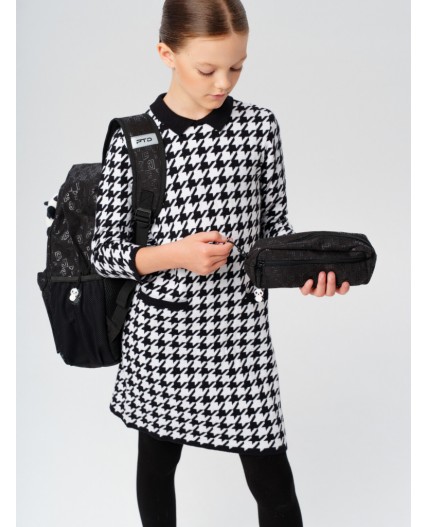 Пенал текстильный для девочек черный