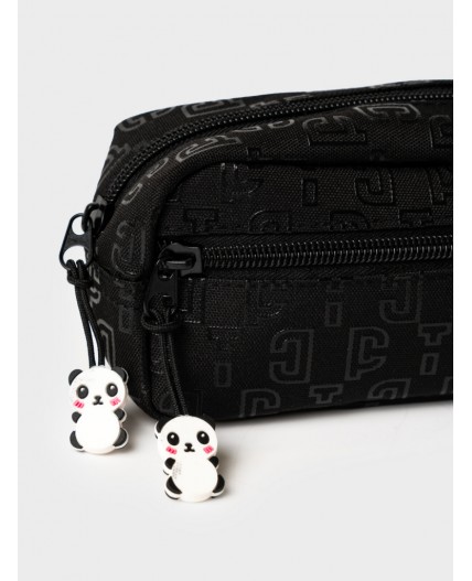 Пенал текстильный для девочек черный