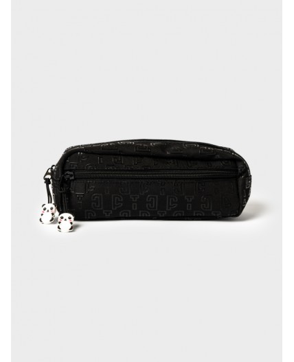 Пенал текстильный для девочек черный