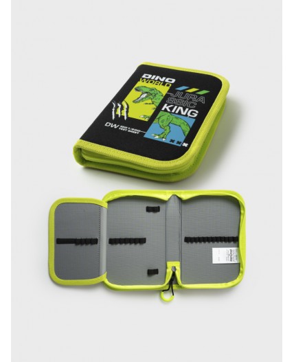 Пенал текстильный для мальчиков черный,зеленый