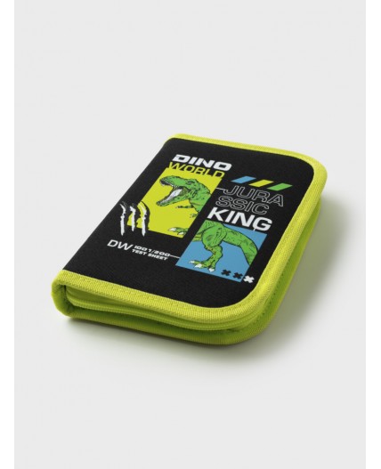 Пенал текстильный для мальчиков черный,зеленый