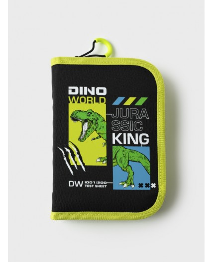 Пенал текстильный для мальчиков черный,зеленый