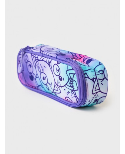 Пенал текстильный для девочек разноцветный