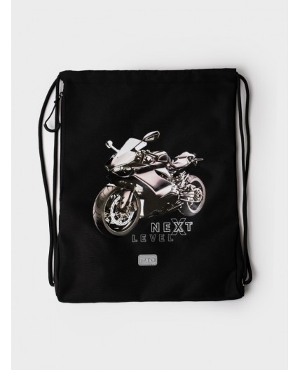 Сумка-мешок текстильная для мальчиков черный,серый