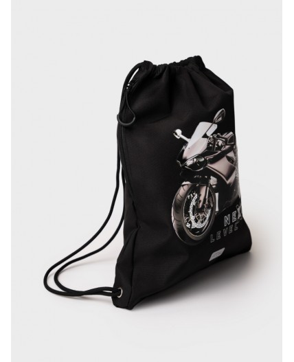 Сумка-мешок текстильная для мальчиков черный,серый