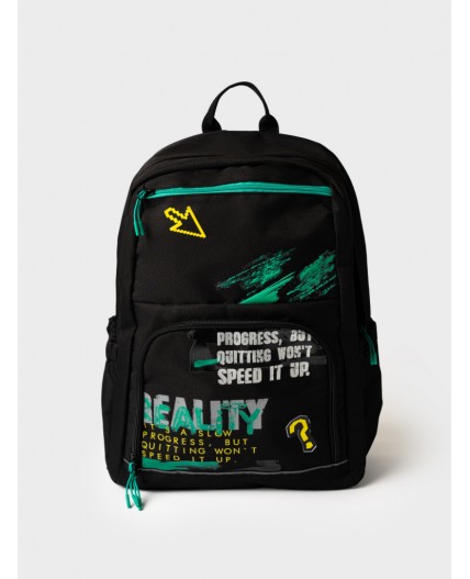 Рюкзак текстильный для мальчиков черный,зеленый