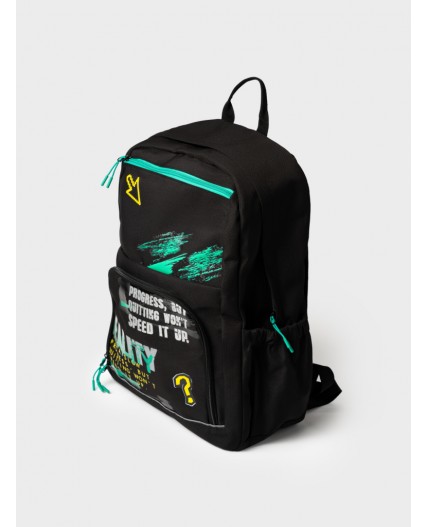 Рюкзак текстильный для мальчиков черный,зеленый