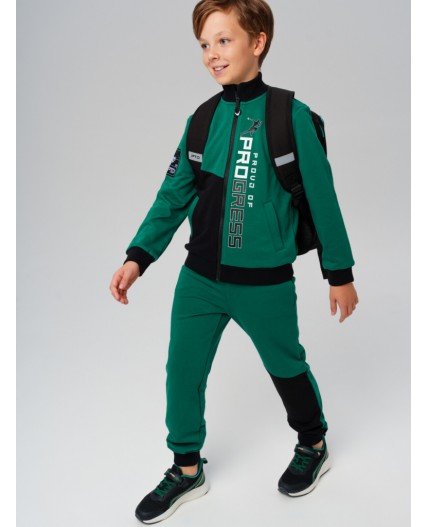 Рюкзак текстильный для мальчиков черный,зеленый