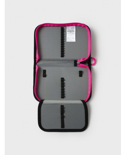 Пенал текстильный для девочек черный,розовый