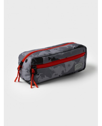 Пенал текстильный для мальчиков серый,черный