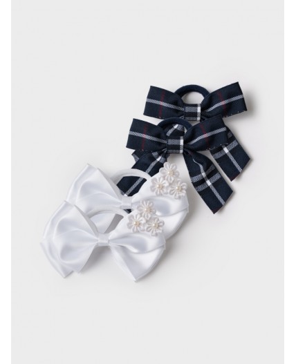 Резинки для волос для девочек, 4 шт в комплекте белый,тёмно-синий