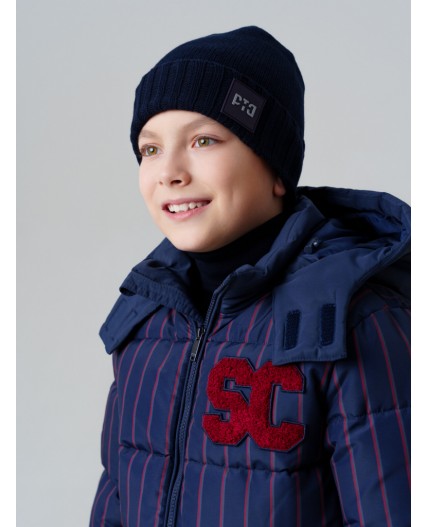 Шапка трикотажная для мальчиков тёмно-синий