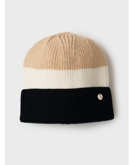 Шапка трикотажная для девочек бежевый,белый,черный