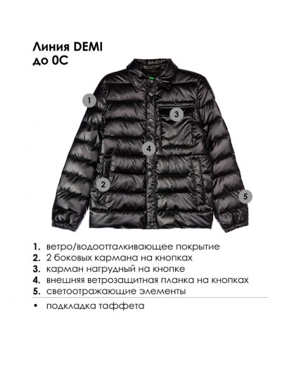 Куртка текстильная с полиуретановым покрытием для мальчиков черный