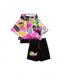 Комплект трикотажный для девочек: майка, шорты, фуфайка (футболка) разноцветный