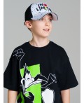 Кепка текстильная для мальчиков черный,белый