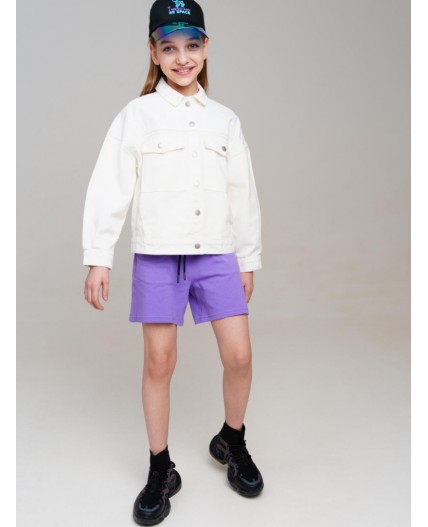 Куртка текстильная джинсовая для девочек белый