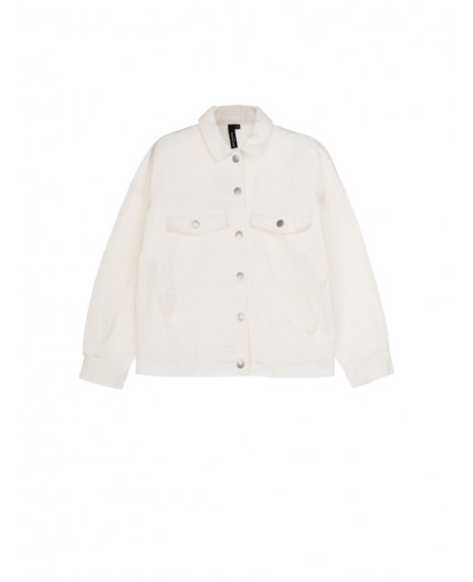 Куртка текстильная джинсовая для девочек белый
