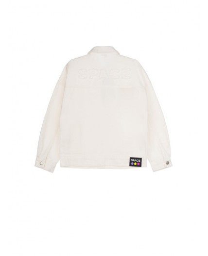 Куртка текстильная джинсовая для девочек белый