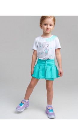Юбка-шорты трикотажные для девочек голубой