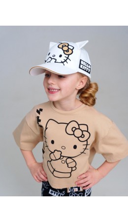 Кепка текстильная для девочек белый,бежевый,черный