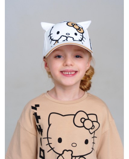 Кепка текстильная для девочек белый,бежевый,черный
