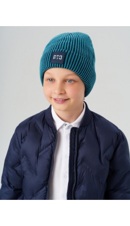 Шапка трикотажная для мальчиков бирюзовый