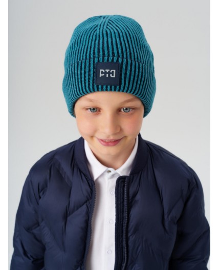 Шапка трикотажная для мальчиков бирюзовый