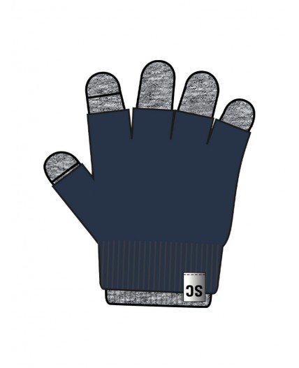 Комплект трикотажный для мальчиков: митенки, перчатки серый,тёмно-синий