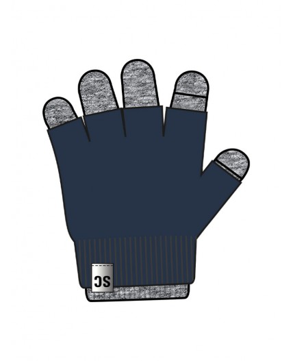 Комплект трикотажный для мальчиков: митенки, перчатки серый,тёмно-синий