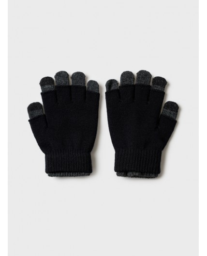 Комплект трикотажный для мальчиков: митенки, перчатки серый,черный