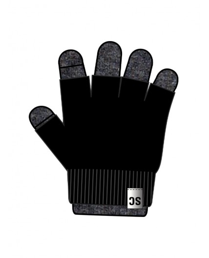 Комплект трикотажный для мальчиков: митенки, перчатки серый,черный