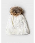 Шапка трикотажная для девочек молочный
