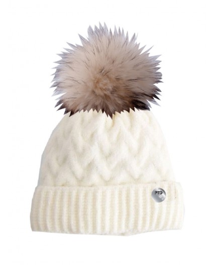 Шапка трикотажная для девочек молочный