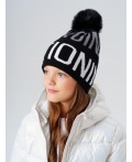 Шапка трикотажная для девочек черный,белый