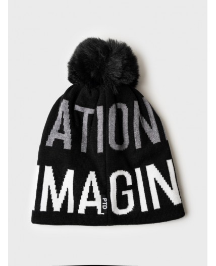 Шапка трикотажная для девочек черный,белый