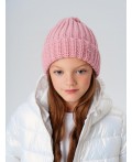 Шапка трикотажная для девочек светло-розовый