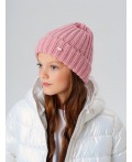 Шапка трикотажная для девочек светло-розовый