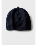 Берет трикотажный для девочек тёмно-синий