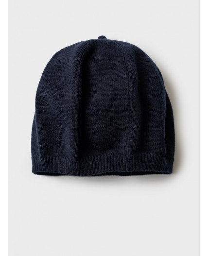 Берет трикотажный для девочек тёмно-синий