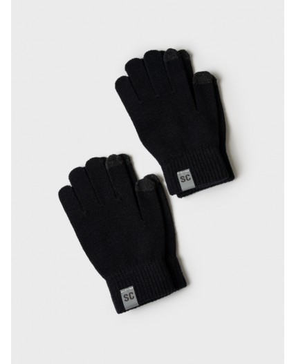 Перчатки трикотажные для мальчиков, 2 пары в комплекте черный