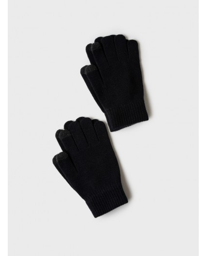 Перчатки трикотажные для мальчиков, 2 пары в комплекте черный
